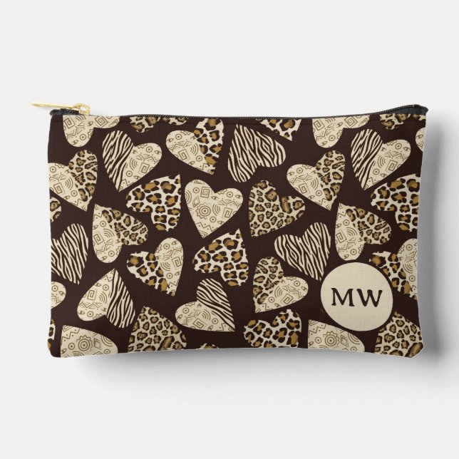 Animal skin with hearts accessory pouch (Front)