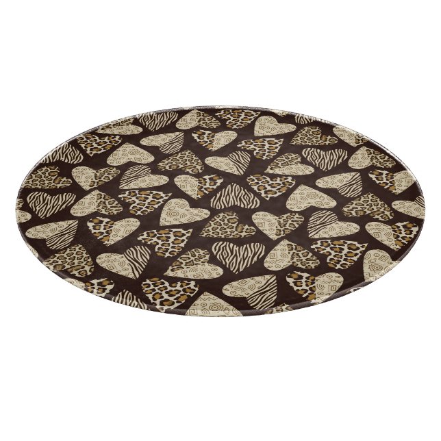 Animal skin with hearts cutting board (Corner)
