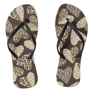 Animal skin with hearts jandals