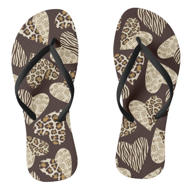 Animal skin with hearts jandals (Footbed)