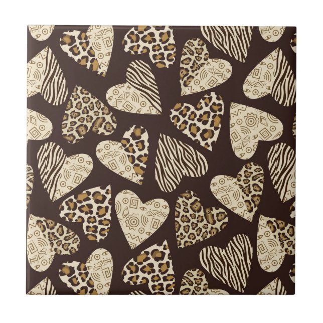 Animal skin with hearts tile (Front)
