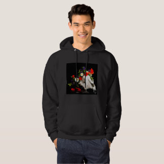 Animal skull with a wreath of wild flower hoodie