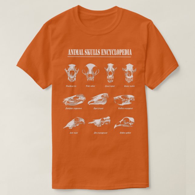 Animal Skulls Encyclopaedia T-Shirt (Design Front)