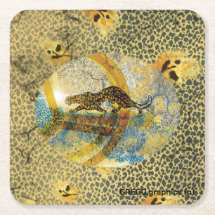 Animal Spirits Coasting Square Paper Coaster