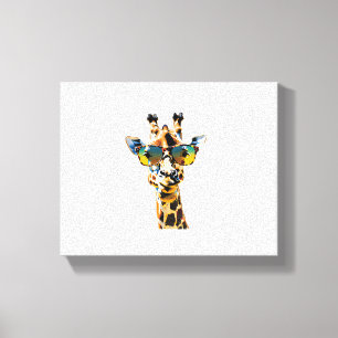 animal sunglasses giraffe with sunglasses   canvas print