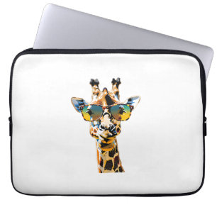 animal sunglasses giraffe with sunglasses   laptop sleeve