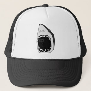 animal t-shirt white shark weisser hai scuba trucker hat