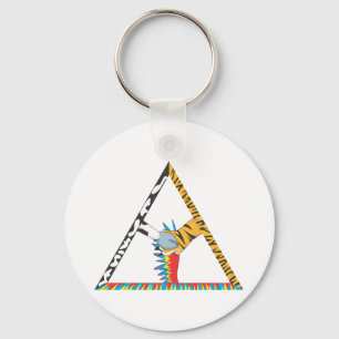 Animal Teamwork by Cow, Tiger and Parrot Key Ring