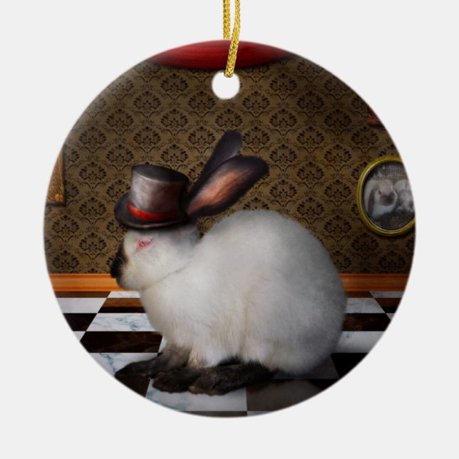 Animal - The Rabbit - Reverse version Ceramic Tree Decoration (Front)