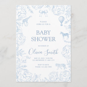 Animal Themed Baby Shower Invitation Baby Boy Girl