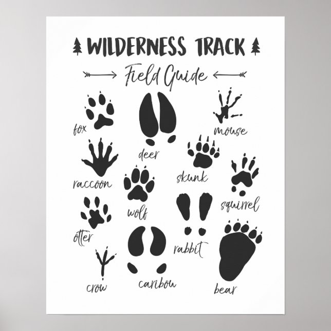 Animal Track nursery print Woodland Nursery (Front)