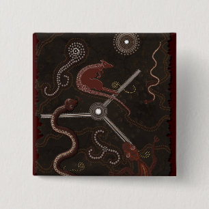 "Animal Tracks" Australian Aboriginal Style Button
