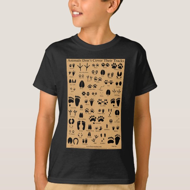 Animal Tracks Pawprints Poster T-Shirt (Front)