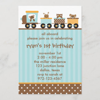 Animal Train Invitations