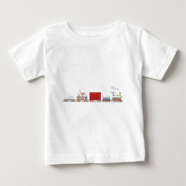 Animal Train Long Baby T-Shirt (Front)