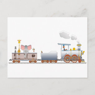 Animal Train Postcard