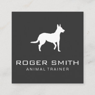 Animal Trainer (grey) Square Business Card