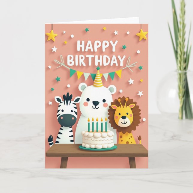 Animal Trio Party Card (Front)