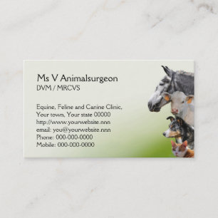 Animal vet appointment card