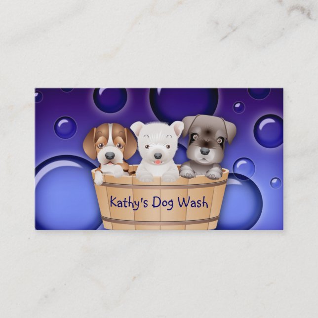 Animal Veterinarian Business Card Dogs Bucket peri (Front)