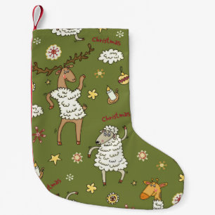 animal vintage Christmas sheep Small Christmas Stocking