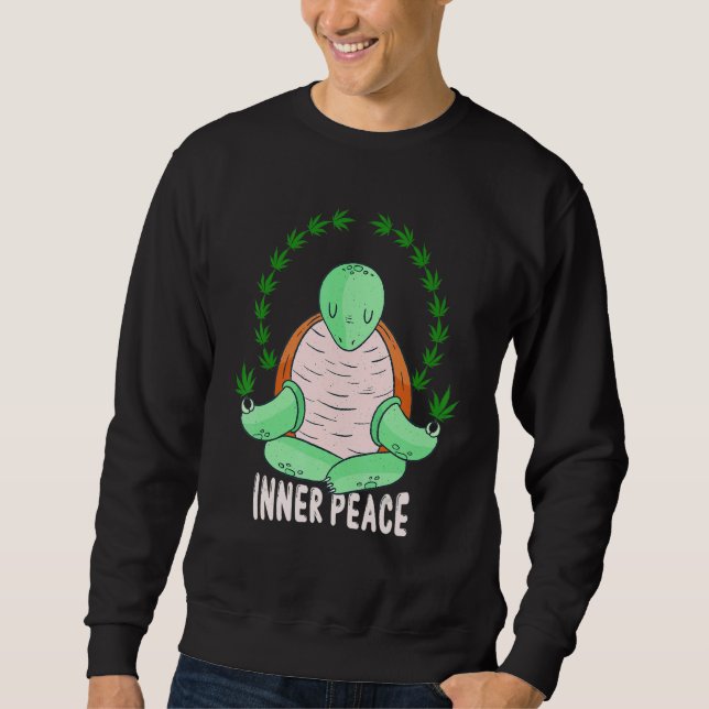 Animal Weed Smoking Turtle & Weeds Sweatshirt (Front)