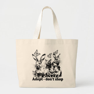 Animal Welfare - Adopt don't shop Large Tote Bag