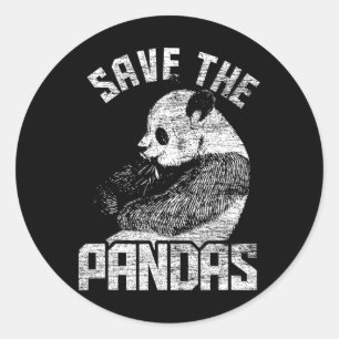 Animal Welfare Bear Earth Day Save The Panda  Classic Round Sticker
