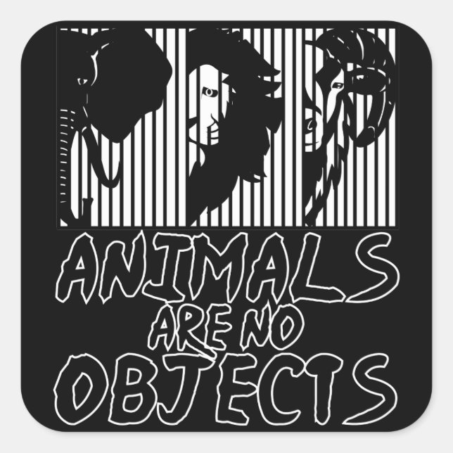 Animal welfare Elefant Löwe Steinbock Animals Square Sticker (Front)
