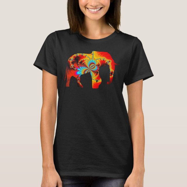 Animal Welfare  Elephant Silhouette Pattern Fillin T-Shirt (Front)