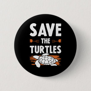 animal welfare turtle 6 cm round badge
