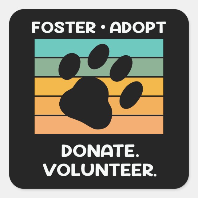 Animal Welfare Volunteer Square Sticker (Front)