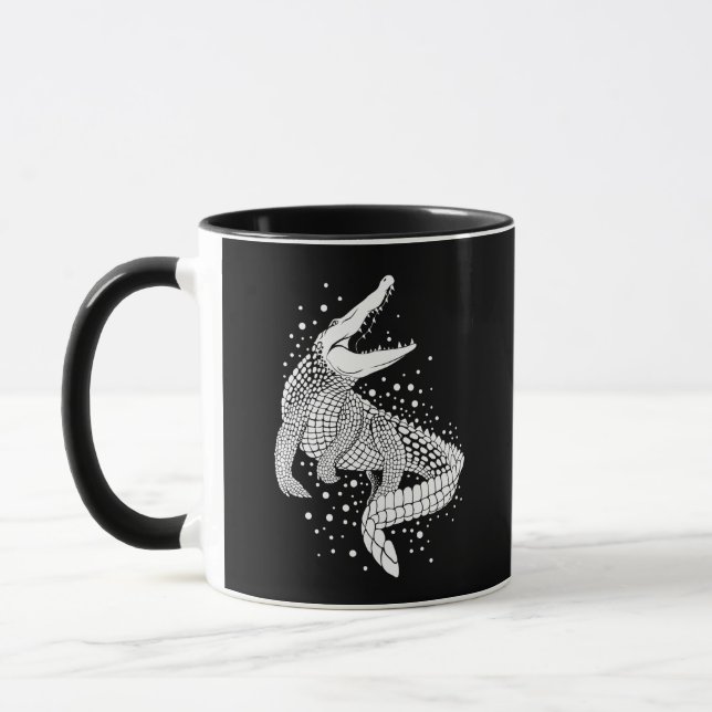 Animal White Silhouette - Crocodile Mug (Left)