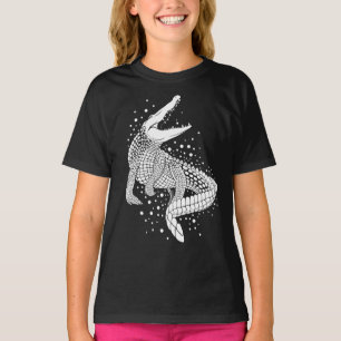 Animal White Silhouette - Crocodile T-Shirt