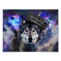 Animal wolf in crown