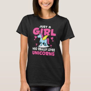 Animal  Women Just A Girl Who Really Loves Unicorn T-Shirt