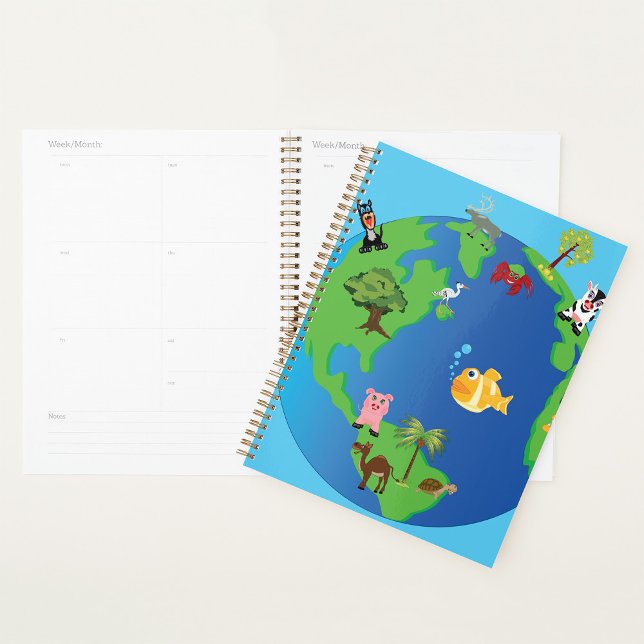 Animal World Map Cute Wildlife Illustration  Planner (Creator Uploaded)