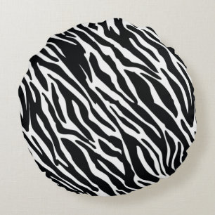 Animal zebra stripe seamless pattern design round cushion