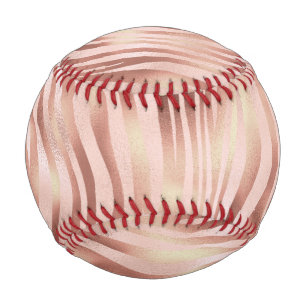 Animal Zebra Stripes Bright Pink Golden Bronze Baseball