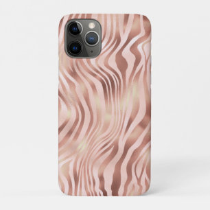 Animal Zebra Stripes Bright Pink Golden Bronze Case-Mate iPhone Case