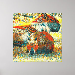 AnimalArt_Capybara_004 Canvas Print