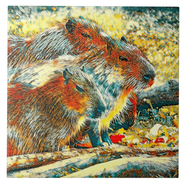 AnimalArt_Capybara_005 Tile (Front)