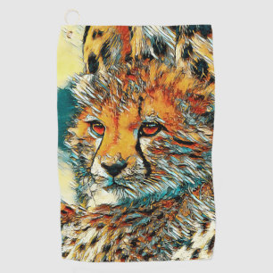 AnimalArt_Cheetah_014 Golf Towel