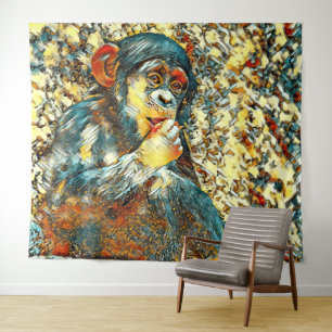 AnimalArt_Chimpanzee_005 Tapestry