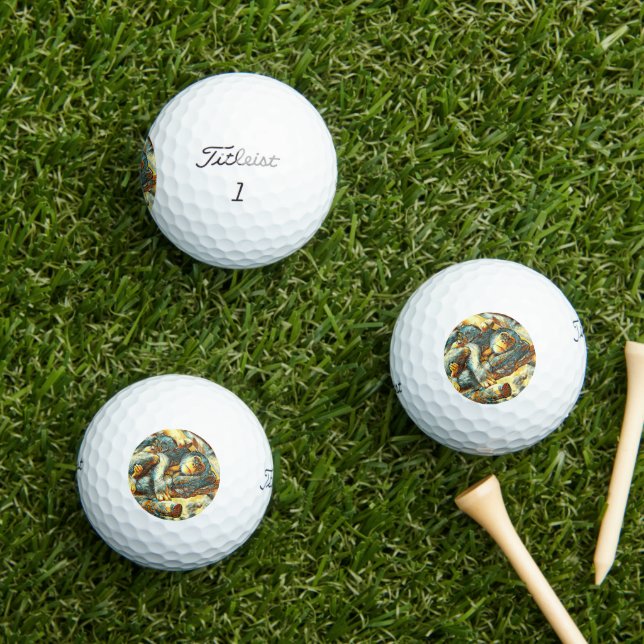 AnimalArt_Chimpanzee_006 Golf Balls (Insitu Grass)
