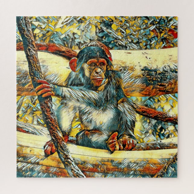 AnimalArt_Chimpanzee_011 Jigsaw Puzzle (Vertical)