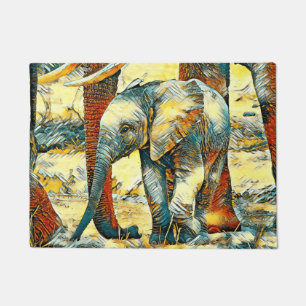 AnimalArt_Elephant_010 Doormat