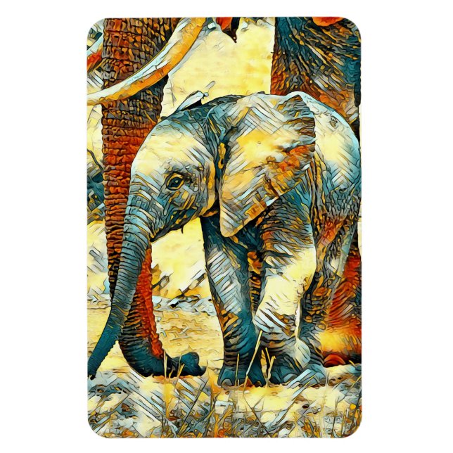 AnimalArt_Elephant_010 Magnet (Vertical)