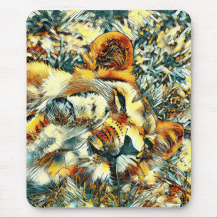 AnimalArt_Lion_008 Mouse Pad