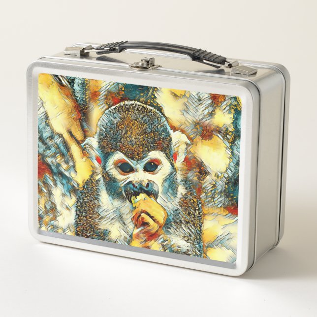 AnimalArt_Monkey_07 Metal Lunch Box (Front)